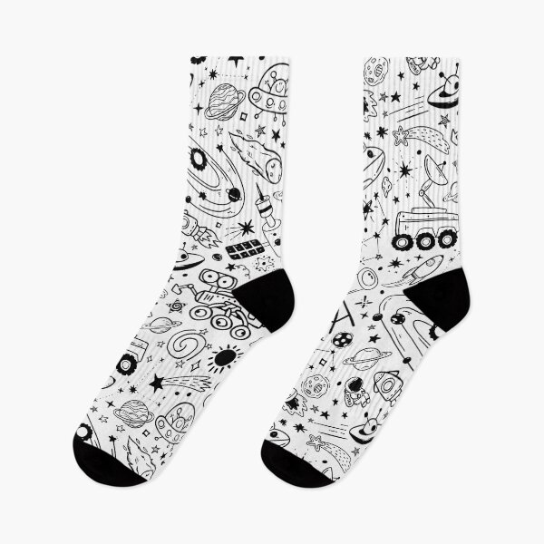Item preview, Space Galaxy Doodle Pattern in White designed and sold by CherieTree.