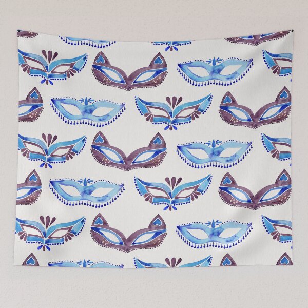 Item preview, Masquerade Mask Trio – Navy & Grey Palette designed and sold by Cat Coquillette.