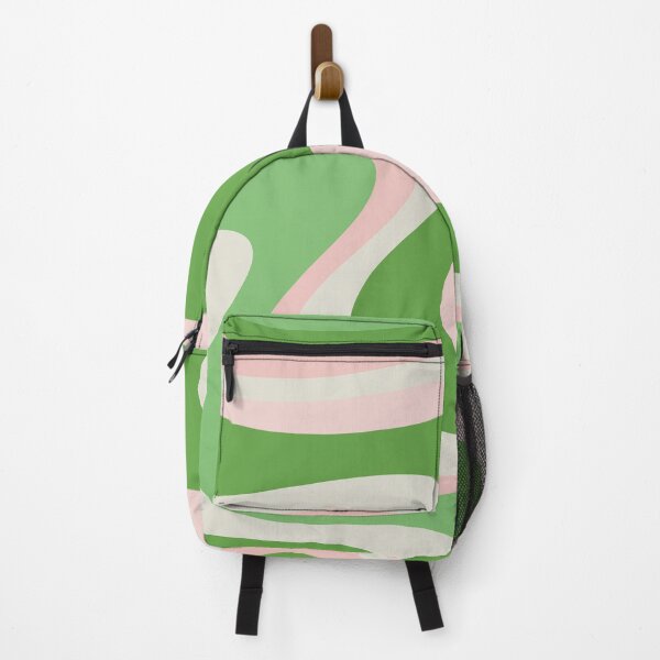 Item preview, Lime Green and Soft Pink Wave Machine Abstract Retro Swirl Pattern designed and sold by kierkegaard.