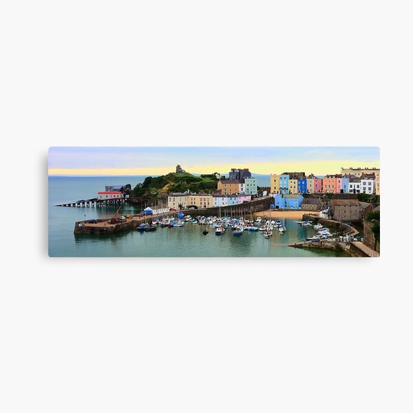 Tenby Harbour Panorama Canvas Print