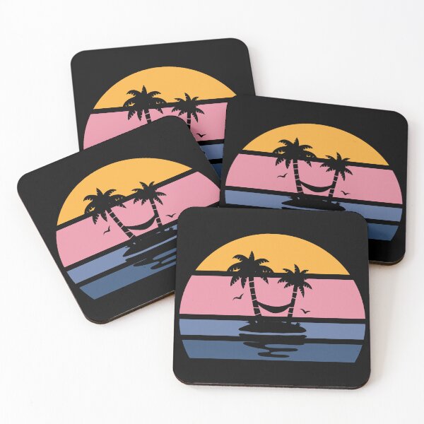 Item preview, Retro Sunset Beach Palm Trees Summer Vintage designed and sold by ghostsanda.