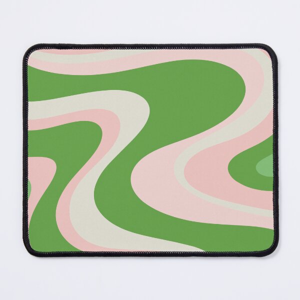 Item preview, Lime Green and Light Pink Wave Machine Abstract Retro Swirl Pattern designed and sold by kierkegaard.