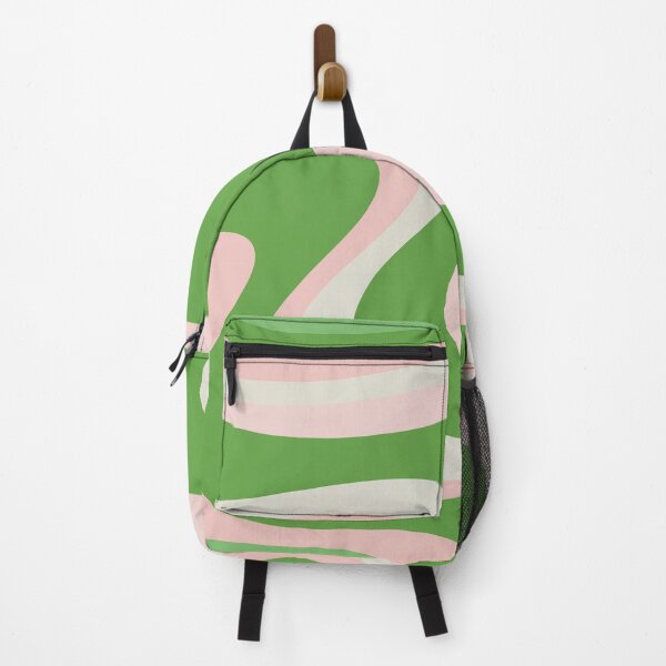 Item preview, Lime Green and Light Pink Wave Machine Abstract Retro Swirl Pattern designed and sold by kierkegaard.