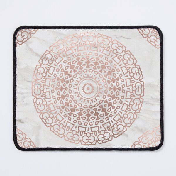 Item preview, Marble mandala - beaded rose gold on white designed and sold by marbleco.