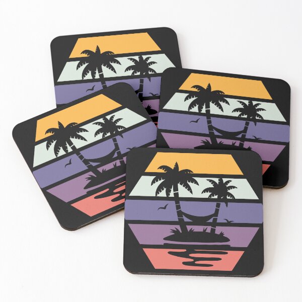 Item preview, Summer Sunset Beach Retro Palm Trees Vintage designed and sold by ghostsanda.