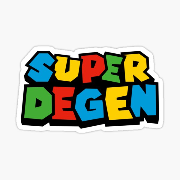 Super Degen gaming inspired design for the modern day degenerate stock trader Sticker