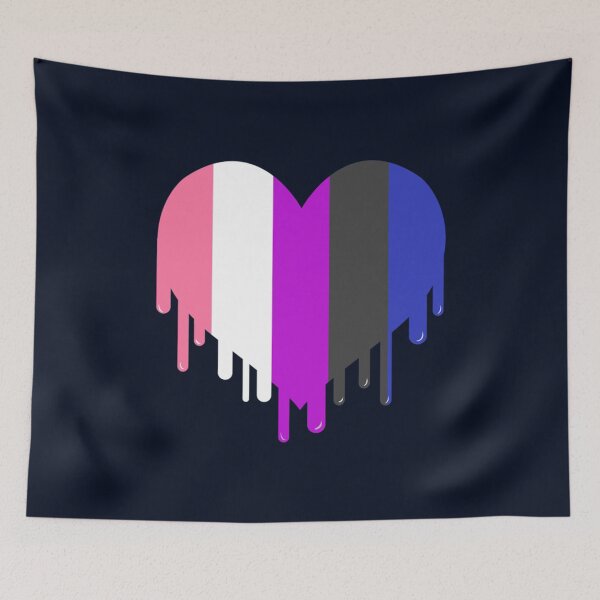 Item preview, Dripping Genderfluid Heart Genderfluid Pride   designed and sold by TheRacingPit.