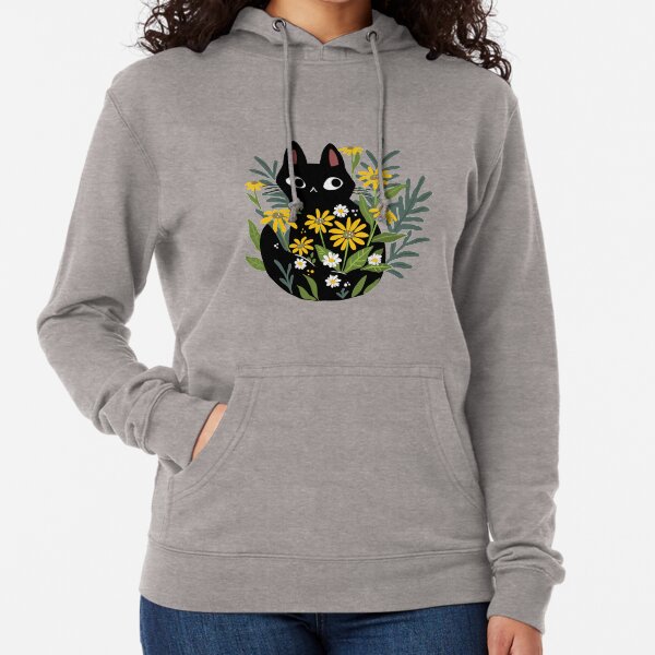 Aperçu de l'œuvre Chat noir avec des fleurs créée et vendue par michelledraws.