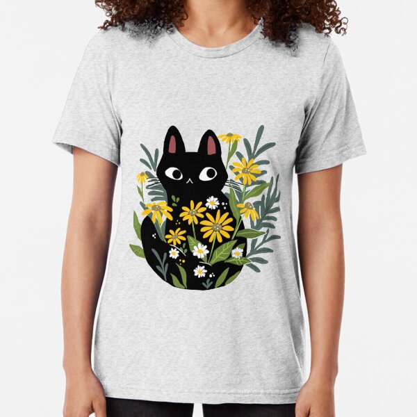 Artikel-Vorschau von Schwarze Katze mit Blumen, designt und verkauft von michelledraws.