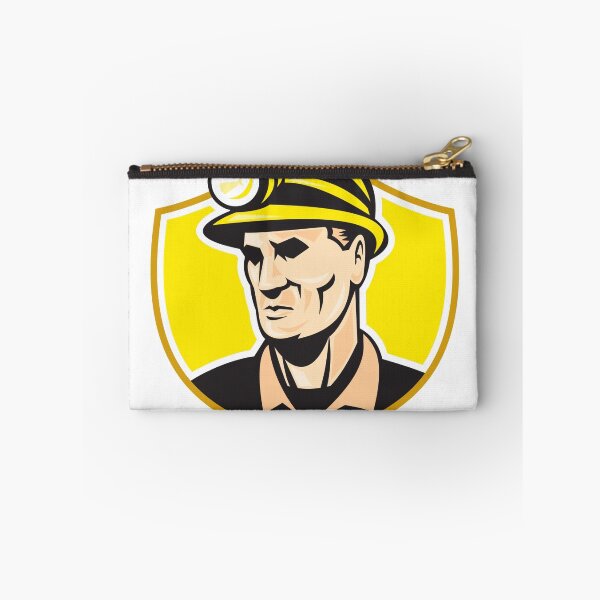 Item preview, Miner With Hardhat Helmet Shield Retro designed and sold by patrimonio.