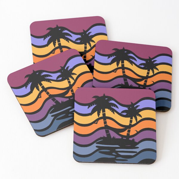 Item preview, Retro Sunset Wave Palm Tree Summer Beach Vintage designed and sold by ghostsanda.