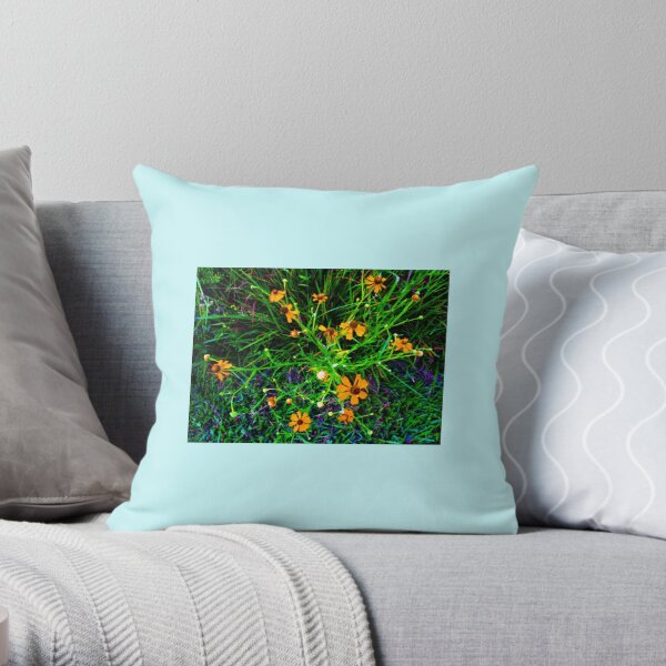 Vibrant wild flowers Throw Pillow