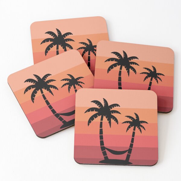 Item preview, Retro Sunset Palm Trees Summer Beach  designed and sold by ghostsanda.