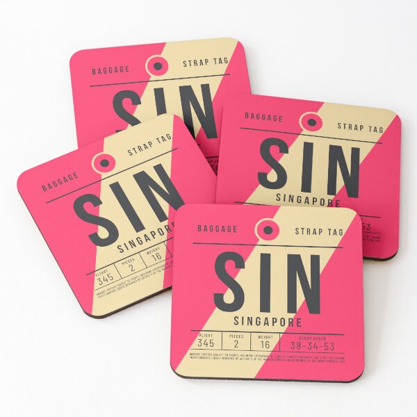 Artikelvorschau, Luggage Tag E - SIN Singapore entworfen und verkauft von VoodooCircus.