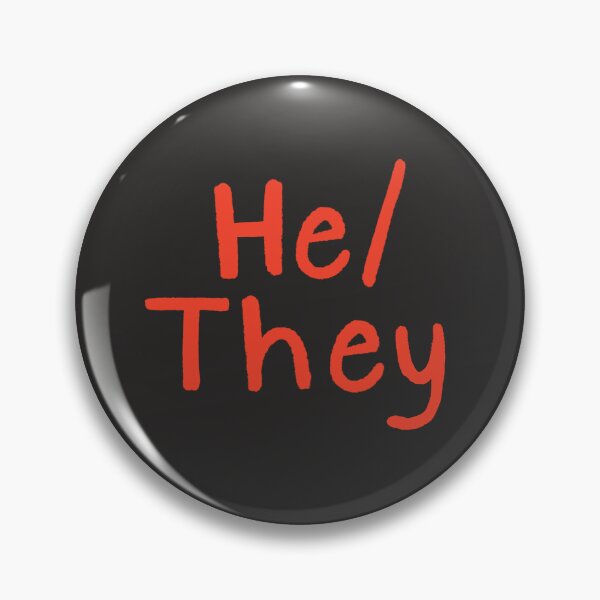 Item preview, Black He/They (Red Text) designed and sold by Smoltsuki.