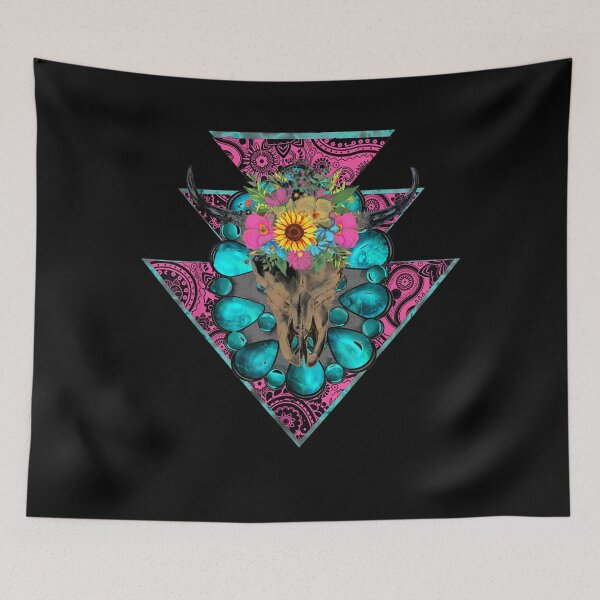 Item preview, Boho Turquoise Western Aztec Bull Skull Tribal  designed and sold by u8ritaae.