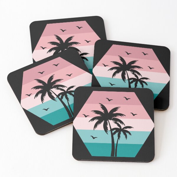 Item preview, Retro Summer Palm Tree Sunset Beach Birds Vintage designed and sold by ghostsanda.