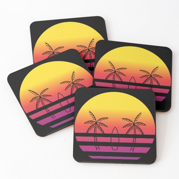 Item preview, Retro Summer Palm Tree Sunset Surfe Beach Vintage designed and sold by ghostsanda.