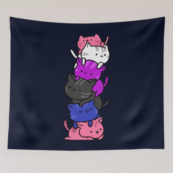 Item preview, Kawaii Cat Pile Genderfluid Pride   designed and sold by KazsMannequin.