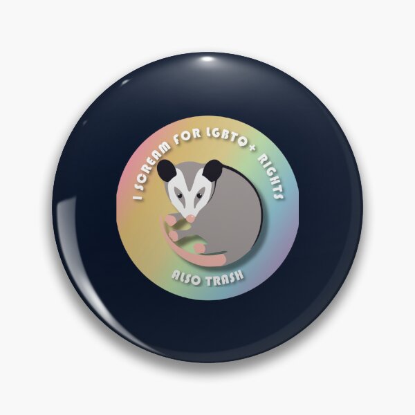 Item preview, Opossum screams for LGBTQ+ Rights and trash   designed and sold by KazsMannequin.