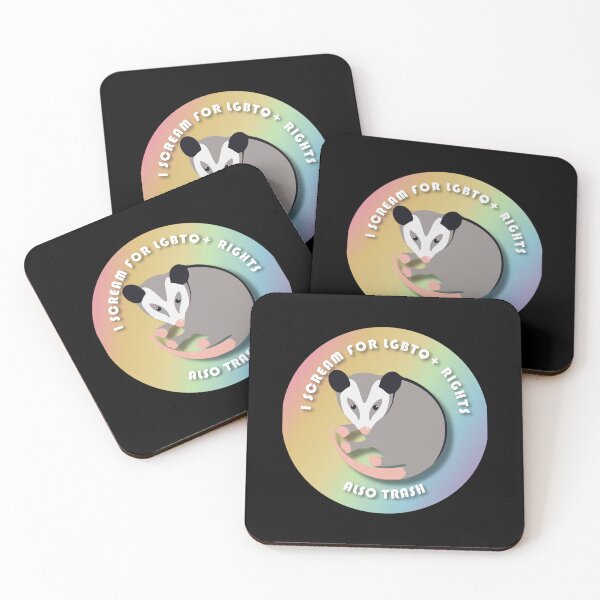 Item preview, Opossum screams for LGBTQ+ Rights and trash   designed and sold by KazsMannequin.