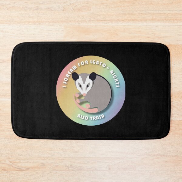 Item preview, Opossum screams for LGBTQ+ Rights and trash   designed and sold by KazsMannequin.