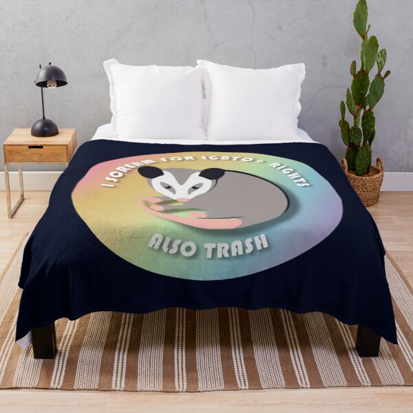 Item preview, Opossum screams for LGBTQ+ Rights and trash   designed and sold by KazsMannequin.