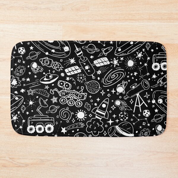 Item preview, Space Galaxy Doodle Pattern in Black designed and sold by CherieTree.