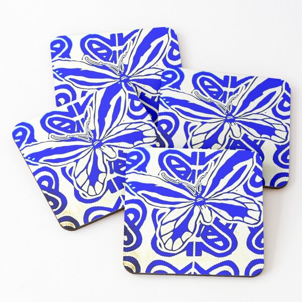 Item preview, Blue Oro Butterfly Tapa designed and sold by Nesian Tribe Designs.