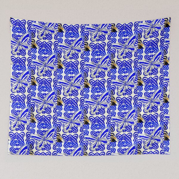 Item preview, Blue Oro Butterfly Tapa designed and sold by Nesian Tribe Designs.
