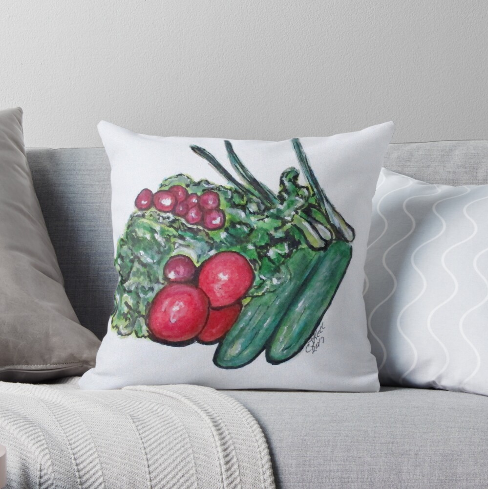Freshly Uncut Salad Throw Pillow