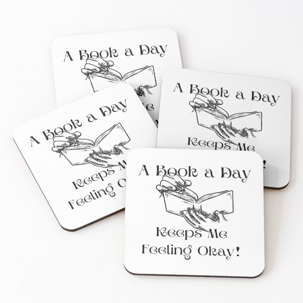 Item preview, A Book A Day Keeps Me Feeling Okay! with hands flipping through book - black designed and sold by TheMajesTee.