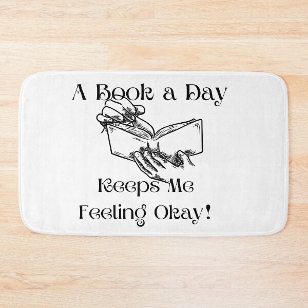 Item preview, A Book A Day Keeps Me Feeling Okay! with hands flipping through book - black designed and sold by TheMajesTee.