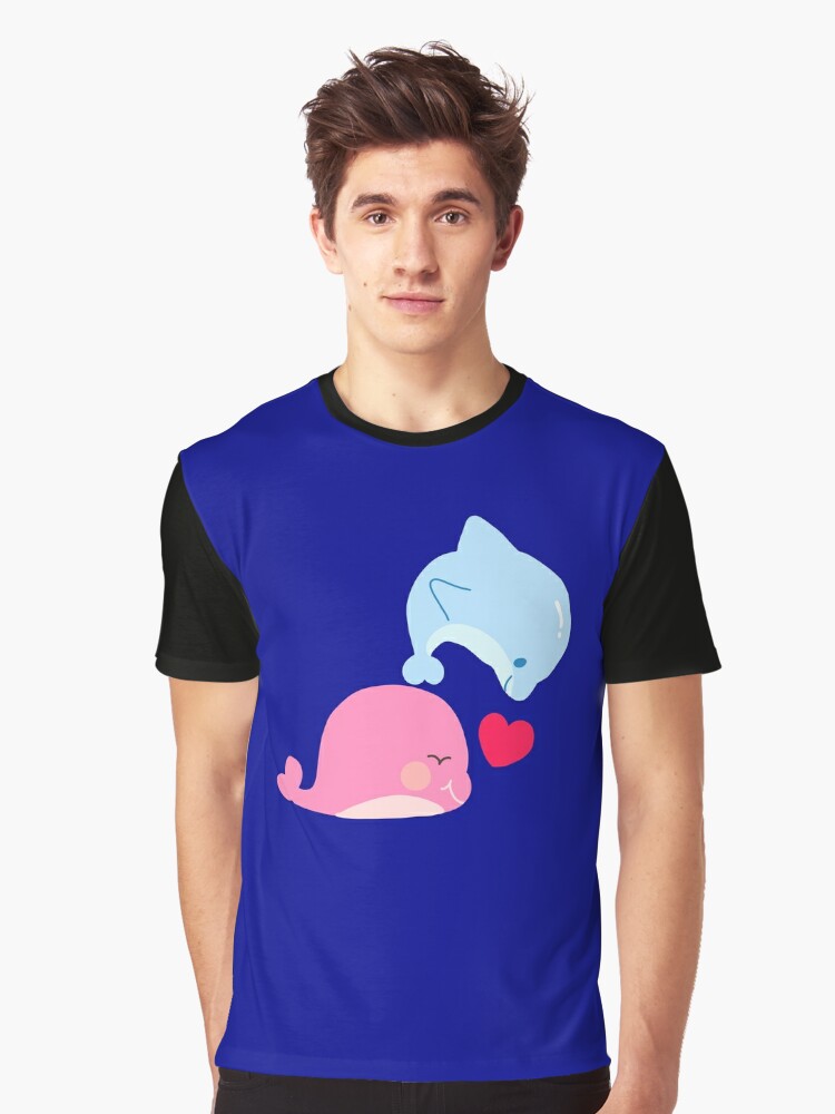 Adorable Blue and Pink Dolphins' Graphic T-Shirt for Sale by NUKMARKUS