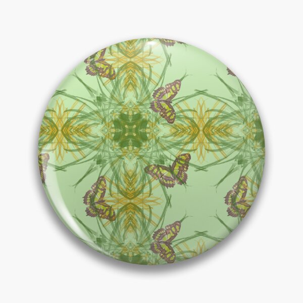 Item preview, Butterfly and grasses, drawn geometric repeating pattern, lime green background - WelshDesigns designed and sold by welshdesigns.