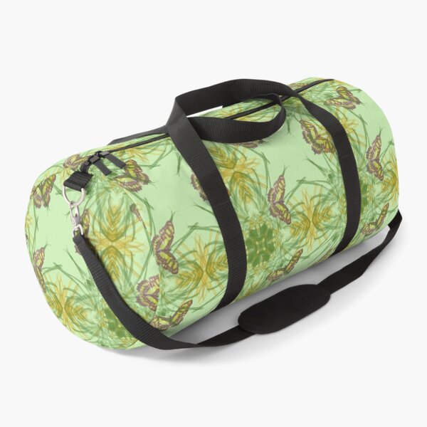 Item preview, Butterfly and grasses, drawn geometric repeating pattern, lime green background - WelshDesigns designed and sold by welshdesigns.