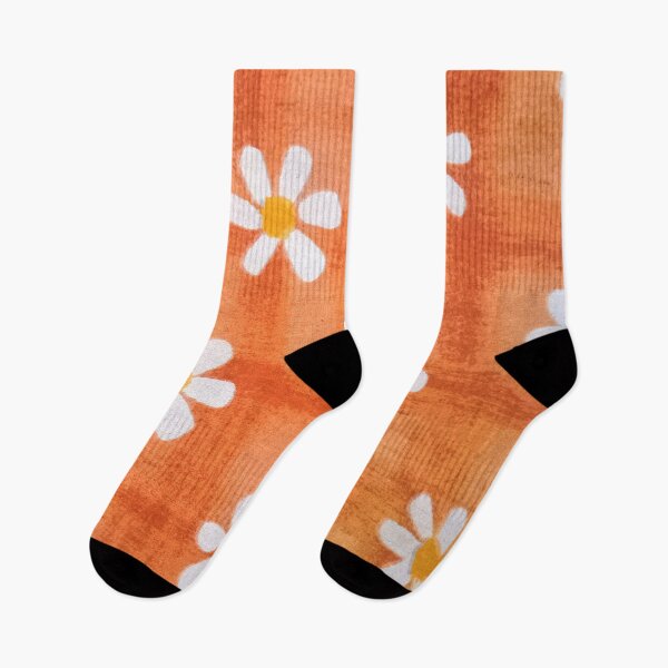 Item preview, White flowers on an orange surface designed and sold by AbaTiro.