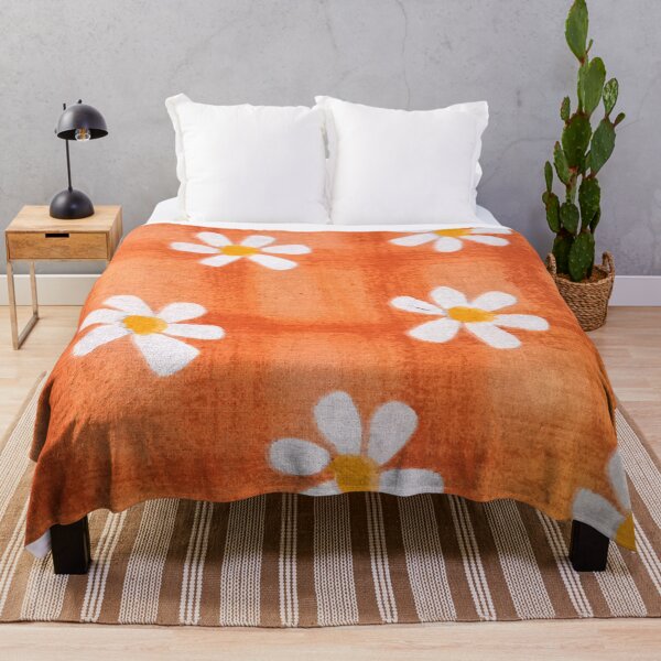 Item preview, Flores blancas sobre una superficie naranja. designed and sold by AbaTiro.