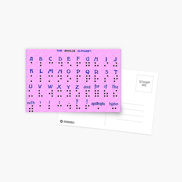 "The Braille Alphabet." Postcard by albutross Redbubble