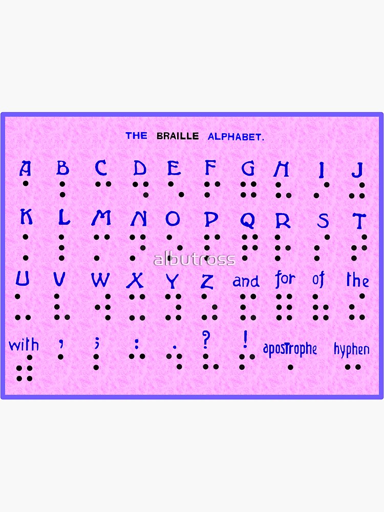 The Braille Alphabet. Sticker for Sale by albutross