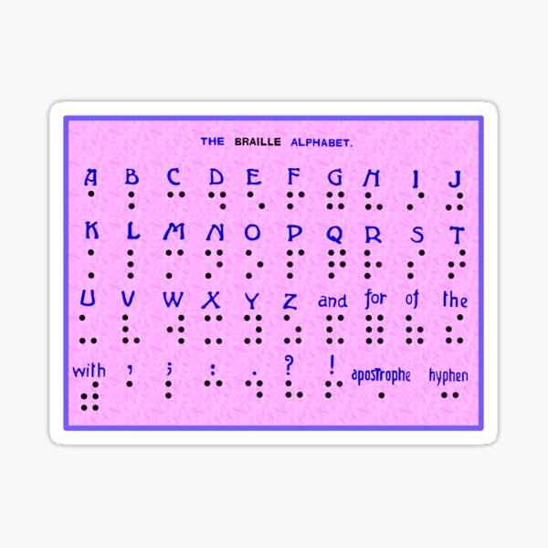 The Braille Alphabet. Sticker for Sale by albutross