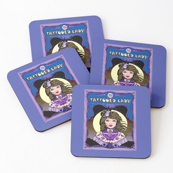 Item preview, TATTOOED LADY in MOONLIGHT and STARS : Universe Print designed and sold by posterbobs.