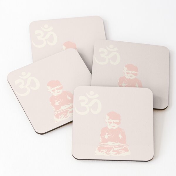 Item preview, Buddha Om symbol pink bg designed and sold by Sanniasi.
