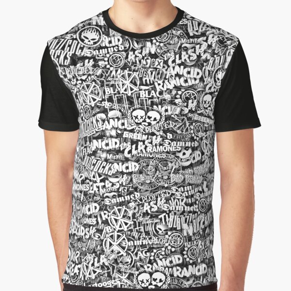 Punk-Rock bands. Stickerbombing Graphic T-Shirt
