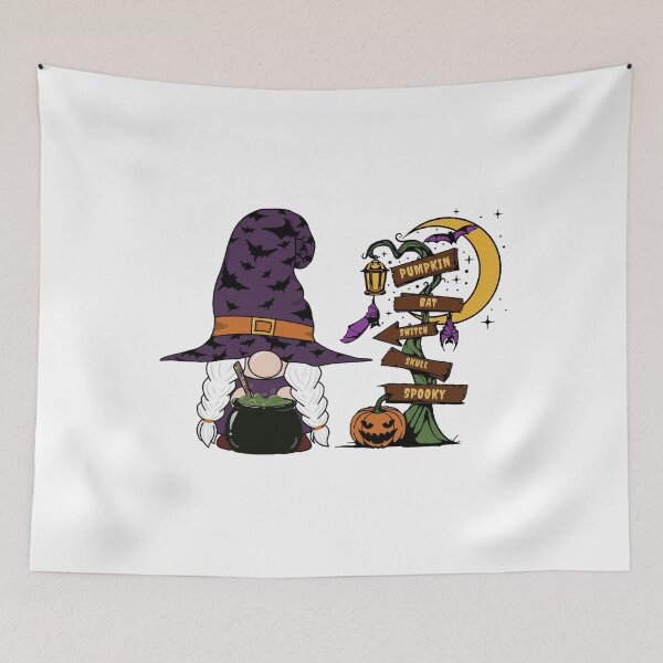 Item preview, Halloween Gnomies Pumpkin Bat Skull Spooky Witch designed and sold by my-pro-designer.