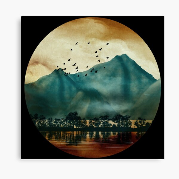 Blue Mountain and Lake Print Canvas Print