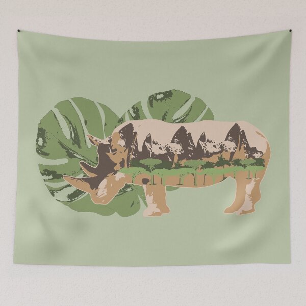 Item preview, Rhinoceros Pattern green pastel designed and sold by Maria Garcia´s.