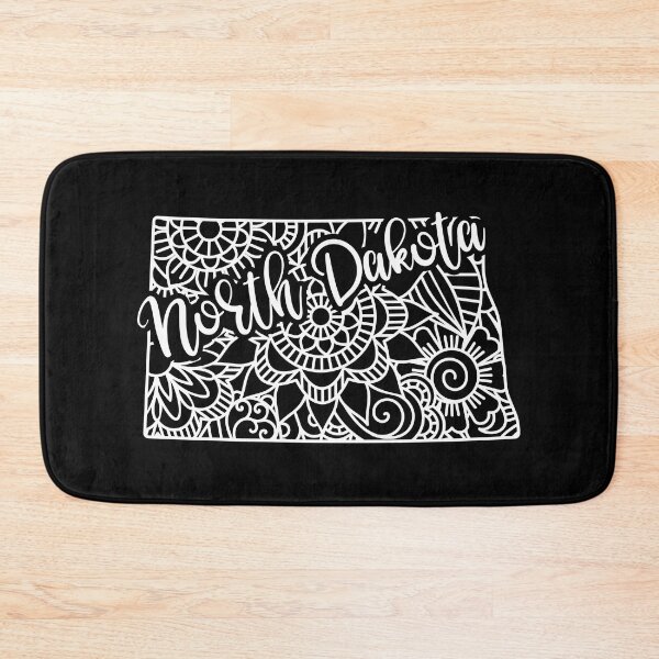 Item preview, North Dakota Black And White Map designed and sold by OutcastBrain.