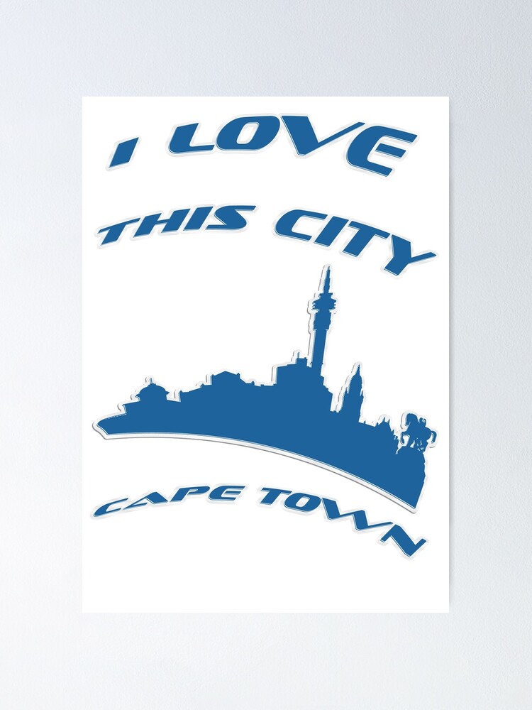"Ich liebe meine Stadt Kapstadt. Hauptstadt Silhouette mit
