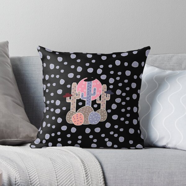 Cacti with hats Throw Pillow